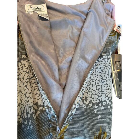 Borcellini Sleeveless Maxi Dress Multicolor Side Slit Green/Gray Size 9/10 - Picture 5 of 5